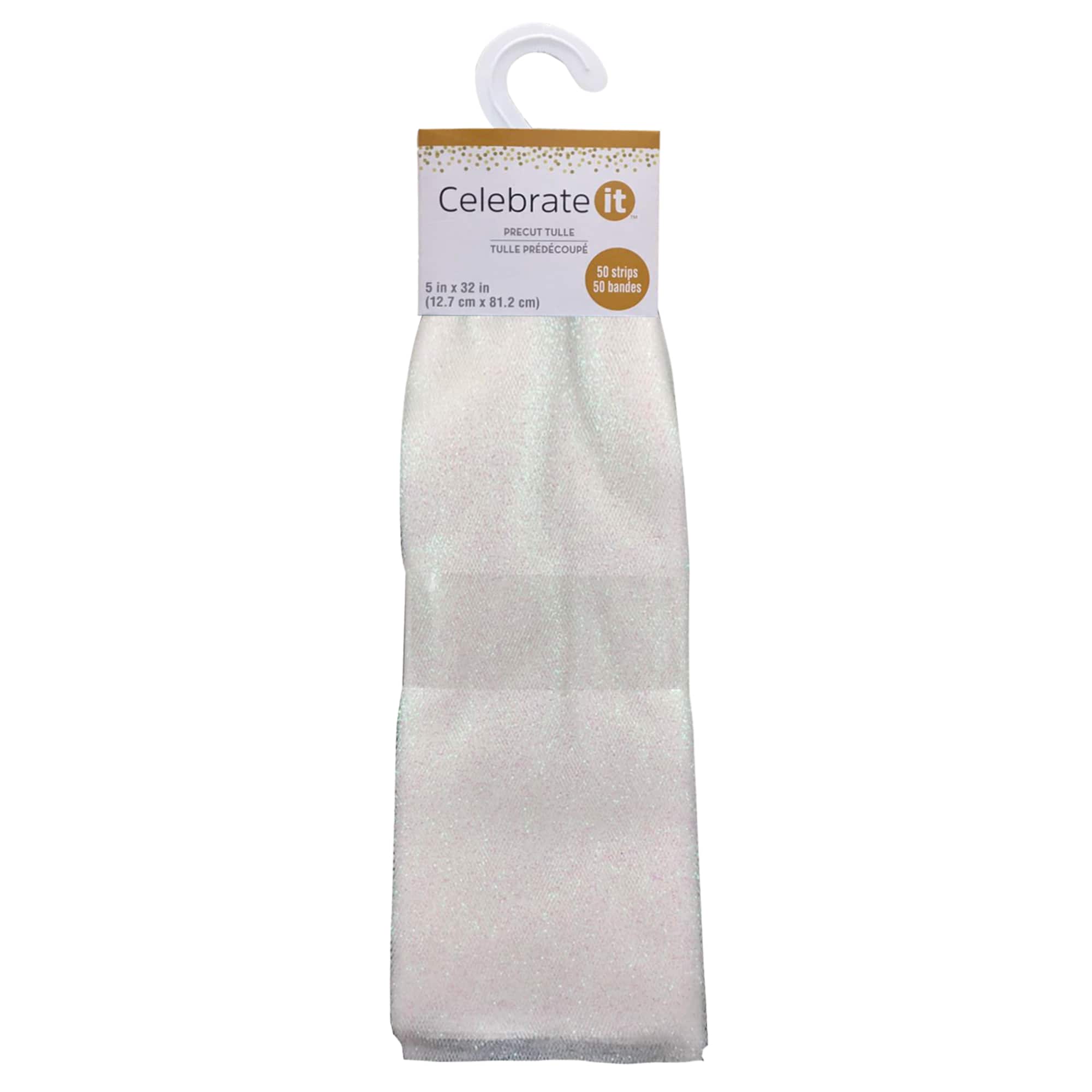 White Irish Pre-Cut Tulle Strips by Celebrate It™